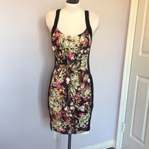 REBECCA MINKOFF -  Silk Floral & Black Dress